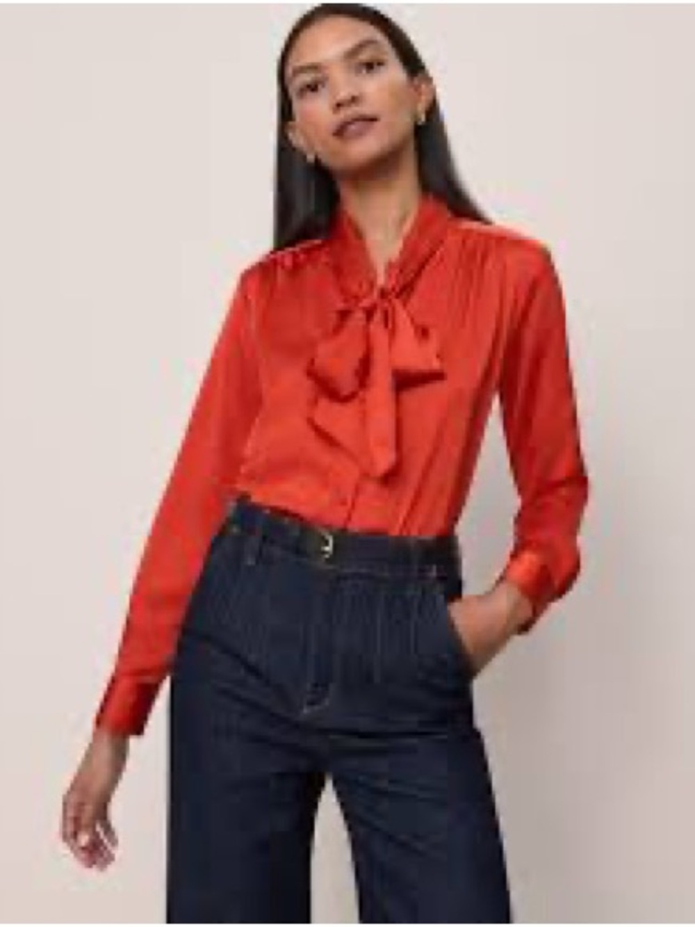 Ann Taylor Scarlet Tie-Neck Blouse